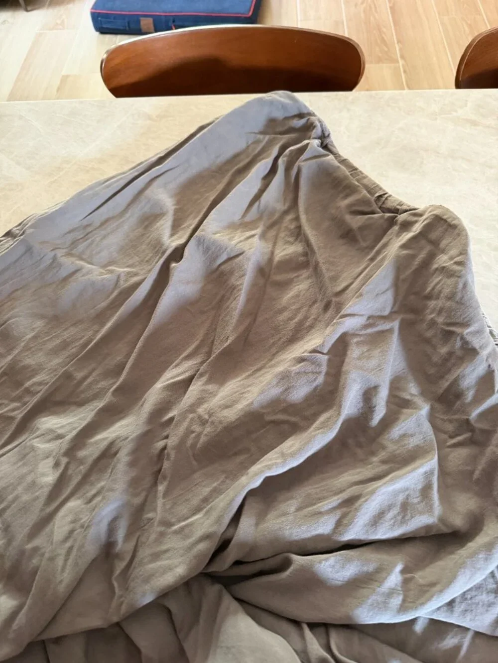Crate & Barrel Bellamy King Duvet Cover Nickel Gray Textured Pleated Portugal